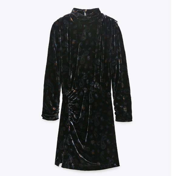ZARA PRINTED VELVET DRESS - Picture 2 of 15